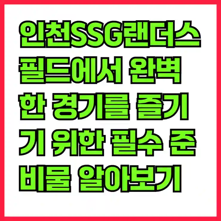 인천SSG랜더스필드에서 완벽한 경기를 즐기기 위한 필수 준비물 알아보기