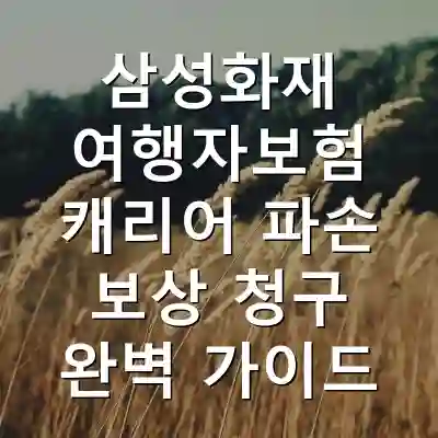 삼성화재 여행자보험 캐리어 파손 보상 청구 완벽 가이드