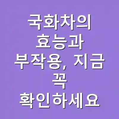 국화차의 효능과 부작용, 지금 꼭 확인하세요