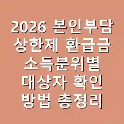 2026 본인부담 상한제 환급금 소득분위별 대상자 확인 방법 총정리