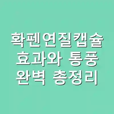 확펜연질캡슐 효과와 통풍 완벽 총정리