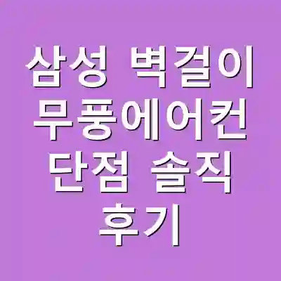 삼성 벽걸이 무풍에어컨 단점 솔직 후기