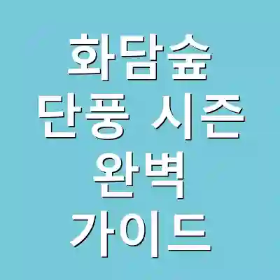 화담숲 단풍 시즌 완벽 가이드
