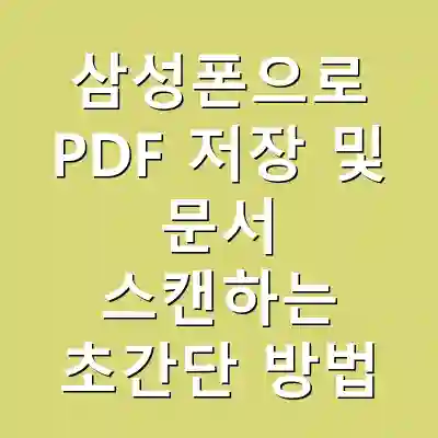 삼성폰으로 PDF 저장 및 문서 스캔하는 초간단 방법